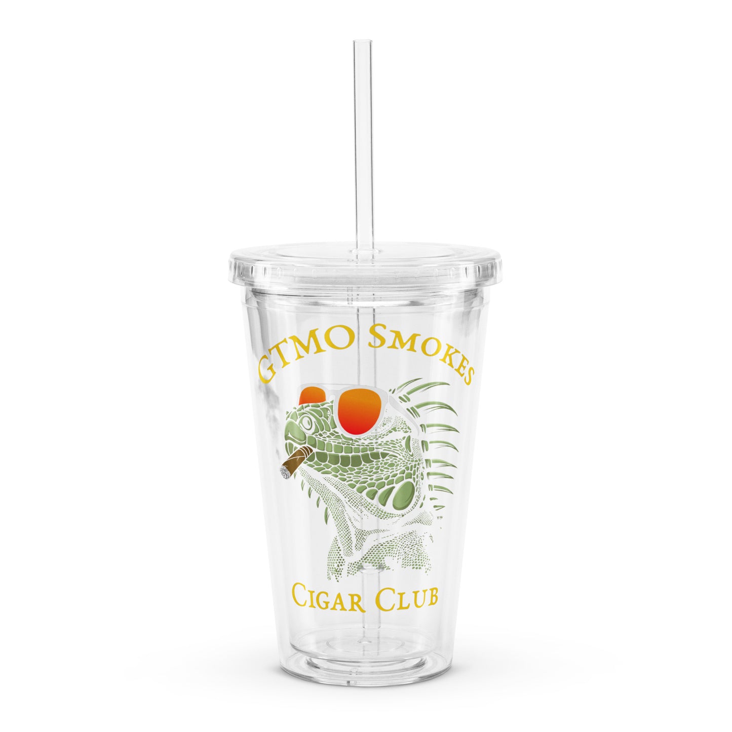 Clear plastic tumbler