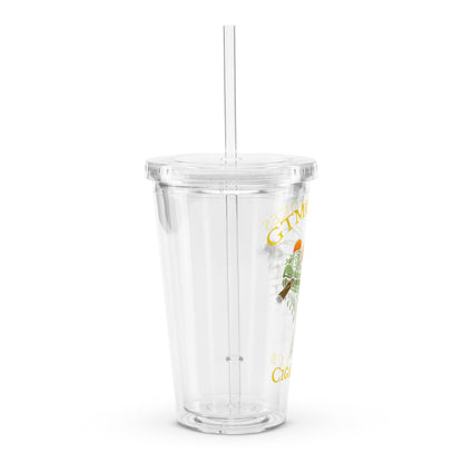 Clear plastic tumbler